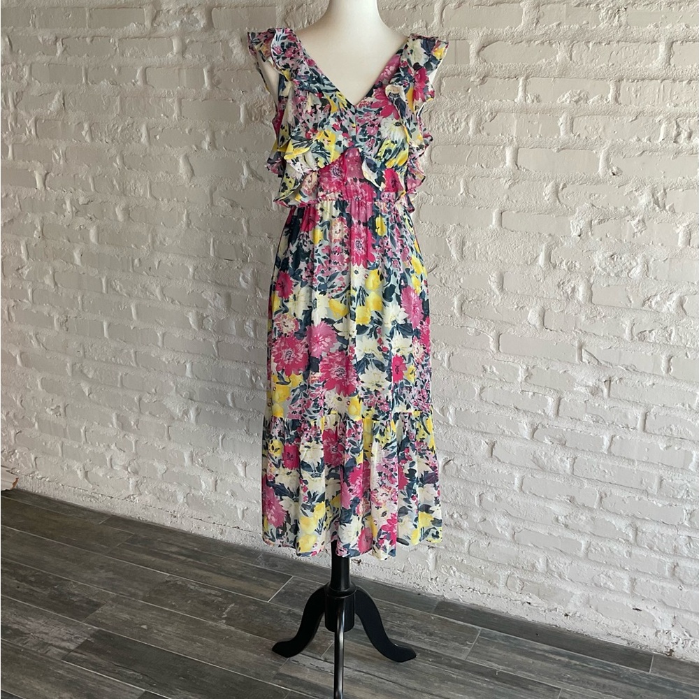 Floral Ruffle Midi Dress
